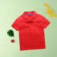 thumbnail image 4 of CPNG Baby Boys Girls Short Sleeve Stand Up Neck Solid Color Top Short Sleeve Polo Shirts with Button Cool and Comfortable Summer Casual Blouse Short Sleeve, 4 of 9