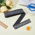 thumbnail image 3 of 10m Long Black Floral Pattern Embroidery Ribbon 3.3cm Wide Ethnic Style Jacquard Swirl Wired Ribbon Polyester Webbing Decorative Tyrolean Ribbon for Gift Wrapping Party Decoration, 3 of 7