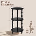 thumbnail image 3 of Maliowa 3-Tier Side Table, Small Round End Table for Living Room Bedroom, Accent Table Narrow Nightstand with Storage Shelf, Black, 3 of 10
