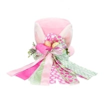 Cheapark 2026 Easter Gift Bunny Wreath - Pastoral Style Hanging Decor, Adorable Ornament for Shopping Malls Living Rooms Spring Ea ster Holiday