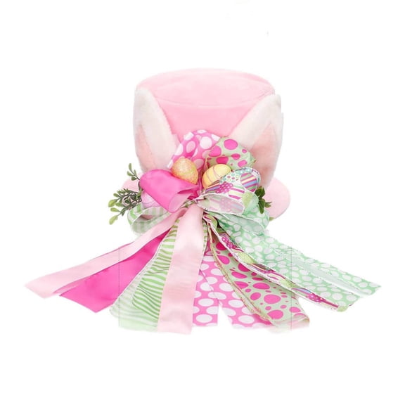 Cheapark 2026 Easter Gift Bunny Wreath - Pastoral Style Hanging Decor, Adorable Ornament for Shopping Malls Living Rooms Spring Ea ster Holiday