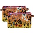thumbnail image 2 of FREEAMG Halloween Woods Spooky Tree Pumpkins Storage Bin for Toy Storage Basket Dirty Clothes Sundries Office Home Closet Organizer Waterproof Laundry Basket, 1 PCS, 2 of 7