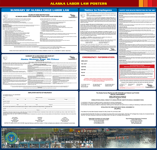 Compliance Assistance 2018 Alaska State All In One Labor Law Poster 