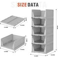 thumbnail image 2 of Closet Organizers, 5 Pack Folding Plastic Drawer Storage for Clothes, Stackable Storage Bins for Closet Cupboard RV Bathroom (5 L) (Gray), 2 of 14