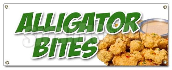 Alligator Deep Fried Bites Concession Restaurant Truck Die-Cut Vinyl Sticker 