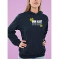 thumbnail image 2 of Open Heart Mind Zebra Heart Hoodie Women -Image by Shutterstock, Female XX-Large, 2 of 4