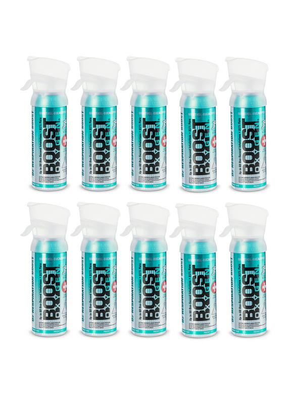 Boost Oxygen Pocket Sized Canned Oxygen, Menthol Eucalyptus (10 Pack)