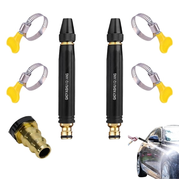 Heavy Duty Hydrojet Garden Hose Nozzle, High Pressure Metal Spray Nozzle with 8 Adjustable Patterns, Leak-Proof & Ergonomic Grip