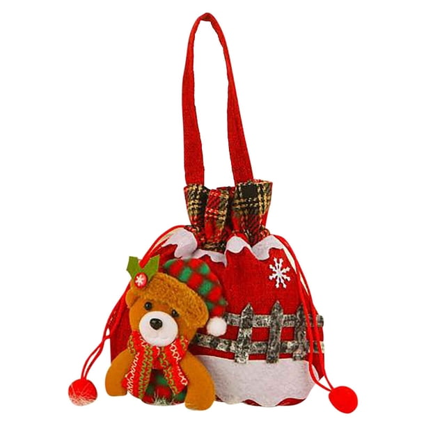 Bolsa de regalo navideña - Bolsa reutilizable no tejida para caramelos y pequeños regalos, decoración para fiestas navideñas