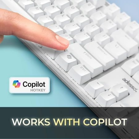 Adesso - Multi-OS Illuminated Mechanical Keyboard With CoPilot AI Hotkey - White
