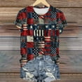 thumbnail image 5 of Frostluinai USA Flag Tee Shirt for Women Short Sleeve 4th of July Tshirts Crew Neck Distressed Graphic Tees Plus Size Casual Tops, 5 of 5