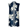 thumbnail image 4 of Turn Heads and Steal Hearts with This Stunning Floral Print Top Layer! HIMIWAY Cardigan for Women Women's Daily Casual Cardigan Vest Cloak Jacket Long Coat Vest Cardigan Dark Blue S, 4 of 5