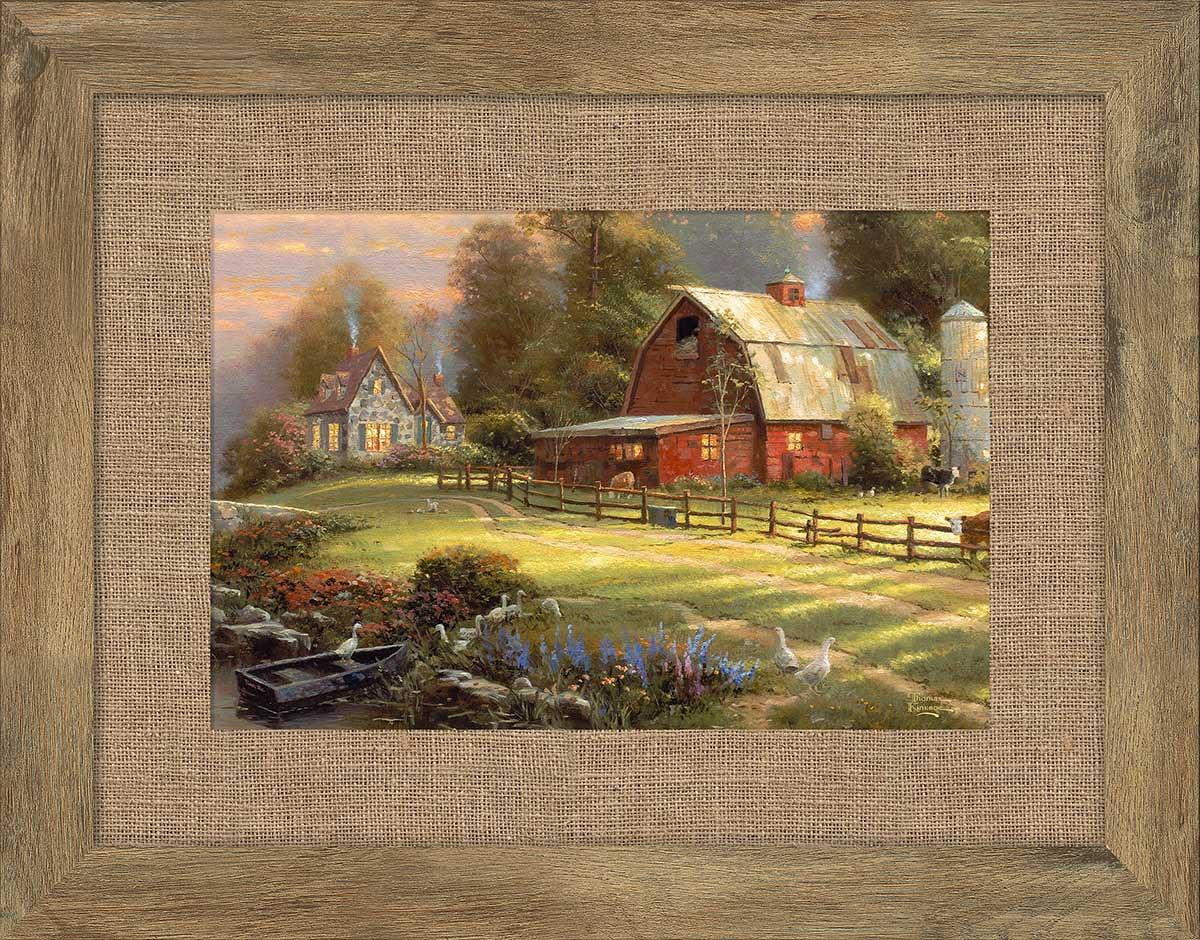 Thomas Kinkade Sunset at Riverbend Farm Framed Print - Walmart.com