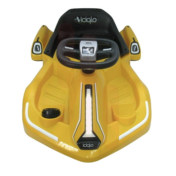Go Kart Electrico Para Niños Giro 360° Luz Bluetooth Iciqlo Color Amarillo