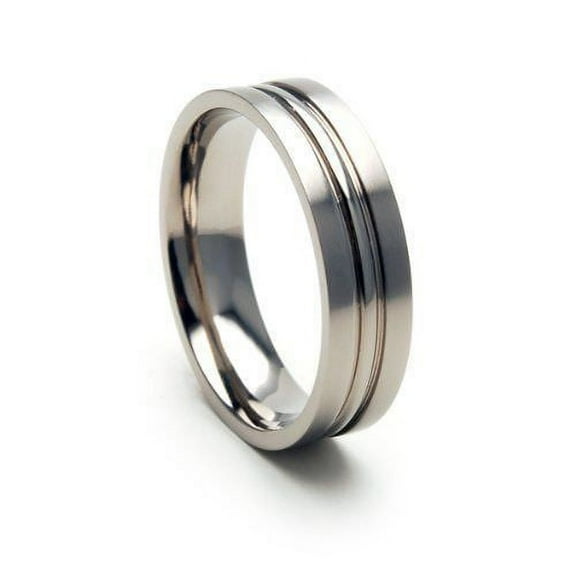 6F Titanium Ring with a Center Peak and a Brushed Finish