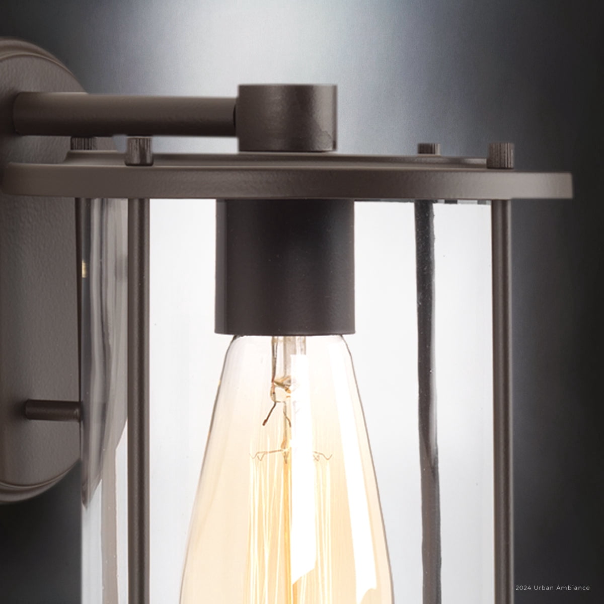 Luxury Farmhouse Wall Sconce, Small Size: 9.5''H x 7.75''W, with Modern Farmhouse Style Elements, Antique Bronze Finish, UHP1525 from the Bankstown Collection by Urban Ambiance