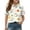 Beige, variant on Girls Shirts Cute Animal Print Short Sleeve Collar Polo Shirts Casual Loose School Uniform Shirt