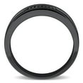 thumbnail image 6 of Everly Men's Black Diamond Black Rhodium Plated Sterling Silver Wedding Ring, 6 of 10