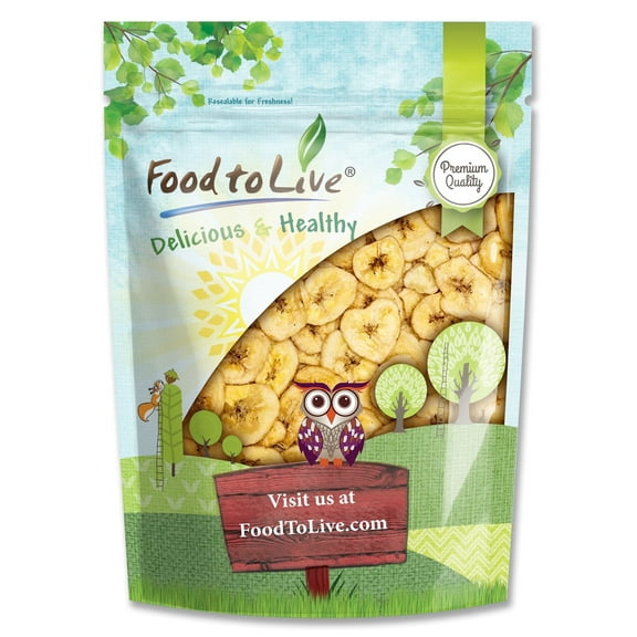 Banana Chips, 1 Pound - Kosher, Vegan - by Food to Live