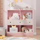 thumbnail image 1 of QinaQin Organizador infantil grande de 7 cubos con 3 cajones, librero de madera para juguetes y libros, ideal para pasillo, sala o escuela, 1 of 8