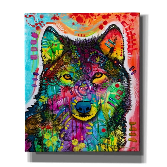 Epic Graffiti 'Wolf 3' by Dean Russo, Canvas Wall Art, 20"x24"