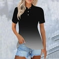 thumbnail image 2 of Women’s Casual Collared Shirt Summer Essential Lightweight Breathable Top Black L, 2 of 7