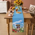 thumbnail image 2 of Dog 4th of July Table Runner 70 Inches, Botanical American Flag Independence Day Bed Runner Dresser Scarves Tabletop for Indoor Outdoor Parties/Ceremony/Banquet, 13" x 70", 2 of 9