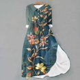 thumbnail image 5 of Vestido de Verano para Mujeres Impreso Cuello de Vuelta de Manga de Tres Cuartos, Estilo de Ocio de Moda para Ocasional, Fiesta Y Vacaciones, 5 of 5