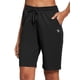 thumbnail image 1 of Baleaf Bermudas De 10.0 In Para Mujer, Pantalones Cortos Largos De Algodón, Informales, De Verano, Hasta La Rodilla, Pantalones Cortos De Ejercicio Para Caminar Con Bolsillos, Negro S, 1 of 5