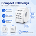 thumbnail image 6 of ChrumpTon 6 Rolls Thermal Transfer Labels, 1110 Count Coated Paper Labels, 2" x 1" & 2" x 3.15" Self Adhesive Barcode Labels for Shipping, Inventory, Product & Address Labeling, 6 of 9