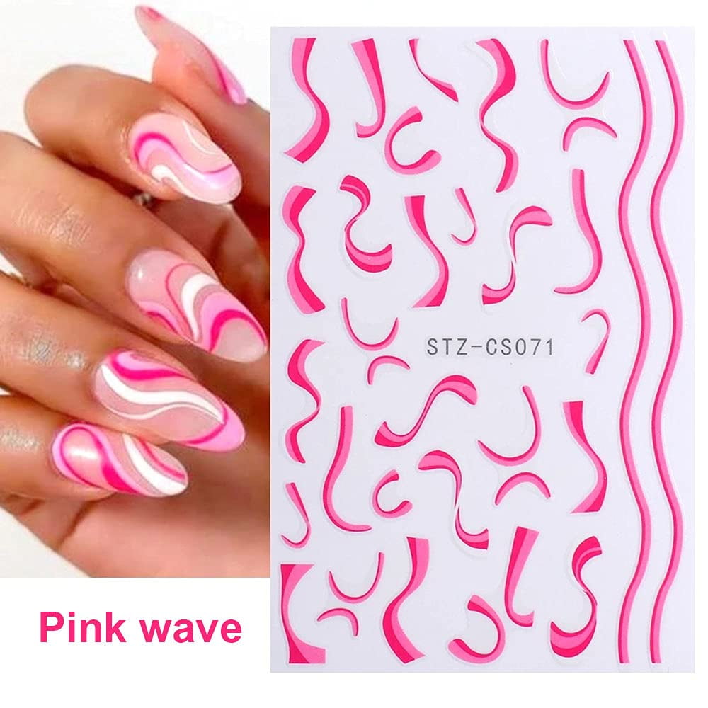 Royalblue Blooming Smoke Stickers On Nails Marble Design Coloring Bloom  Manicure Decals Golden Wave Drawing Nail Slider Nlyb006 | Fruugo US