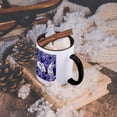 thumbnail image 5 of 3dRose, Little Easter bunnies among blue spring flowers, 15oz Two-Tone Black Mug, 5 of 7