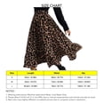 thumbnail image 5 of Skirt Leopard Print Ruffle Design Stylish Casual Elastic High Waist Women Midi Skirt Brown M, 5 of 6