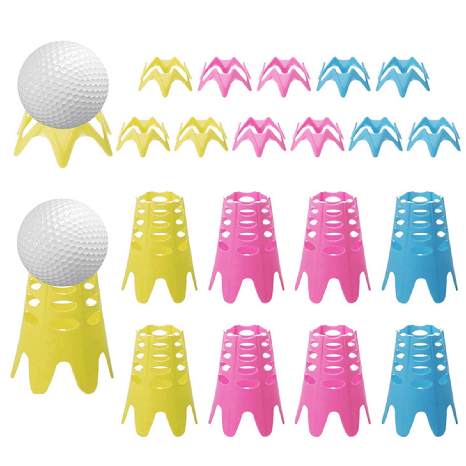 Sportteer Golf Tees Golf Tees Set 20Pcs Plastic Golf Tees Unbreakable High Stability Low Friction Compact Size Indoor Outdoor Training Tool