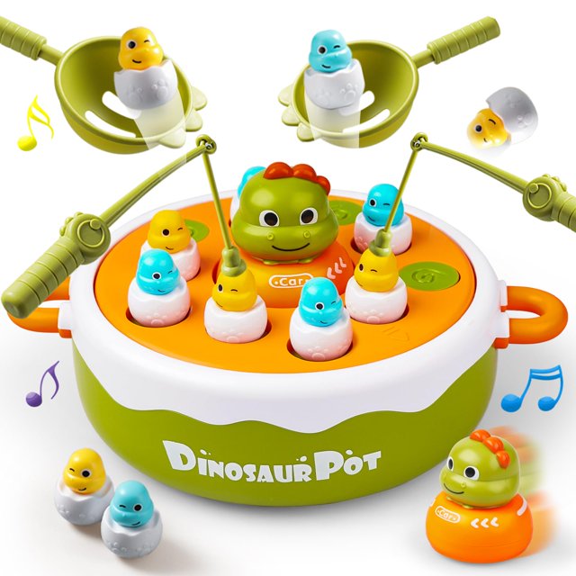 Juego de mesa JEEKALO Dinosaur 4 en 1 con pesca magnética de 3 a 8 años