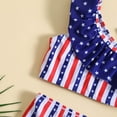 thumbnail image 5 of Nrmvnmi Summer Toddler Baby Girls 4th of July 2 Pcs Split Swimwear Star Stripe Print Sleeveless One-shoulder Swimming Outfits, 5 of 9