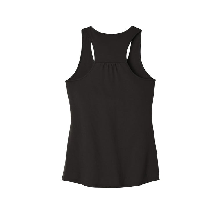 District Adult Female Women Scoop Neck Plain Sleeveless Tank Black Small 