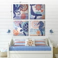 thumbnail image 6 of American Art Decor 4 Piece Blue & Orange Beach Theme Canvas Wall Art Set - Home Decor Print for Living Room, Bedroom, Bathroom, & Guest Room (North Shore, 16"x16"), 6 of 9