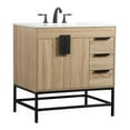 thumbnail image 1 of Pemberly Row 32" Aluminum MDF Single Bathroom Vanity in Mango Wood, 1 of 8