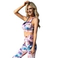 thumbnail image 2 of Women's High Impact Tie Dye Activewear Sports Bra, White/Purple, S, 2 of 4