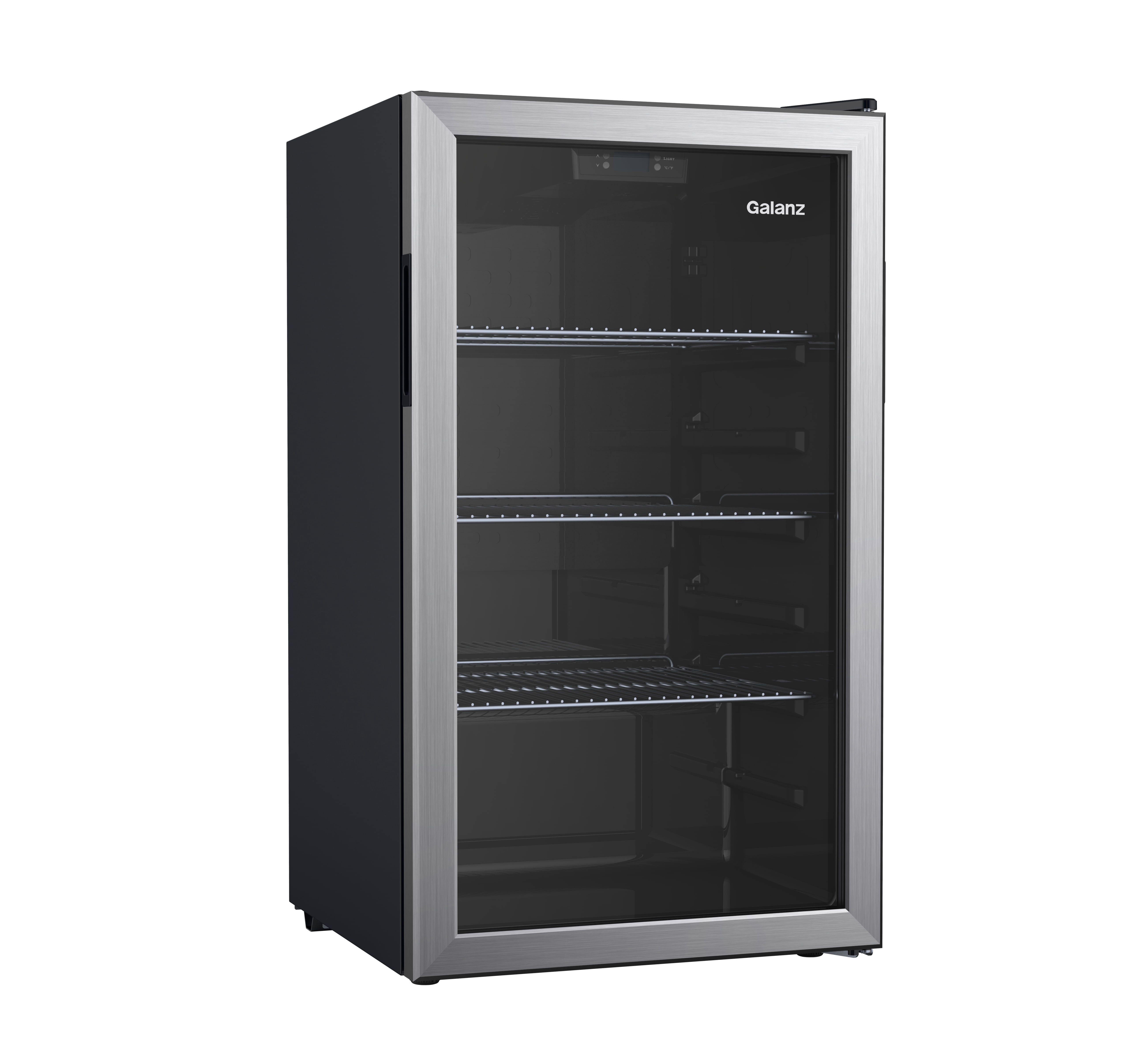 Galanz 116 Can Beverage Cooler, Glass Door Beverage Refrigerator, Drink Fridge for Soda, Beer & Wine, Freestanding for Home, Office, Bar