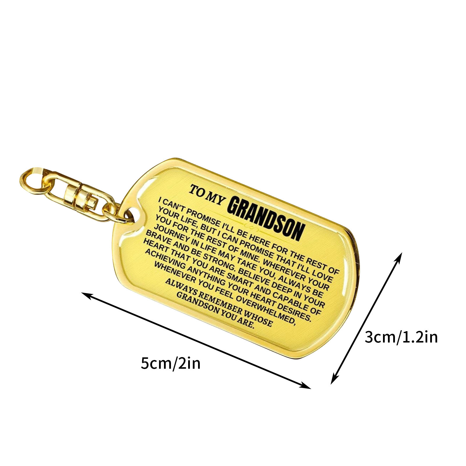 Keepsake For Grandson Keychain, Dog Tag With Swivel Keychain, To My Grandson EBa