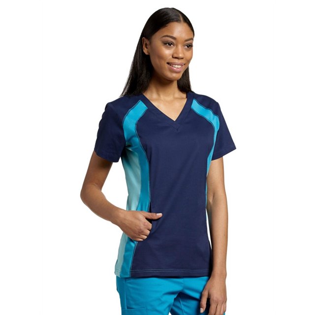 White Cross Allure Womens 715 Contrast Knit Side Panel Scrub Top