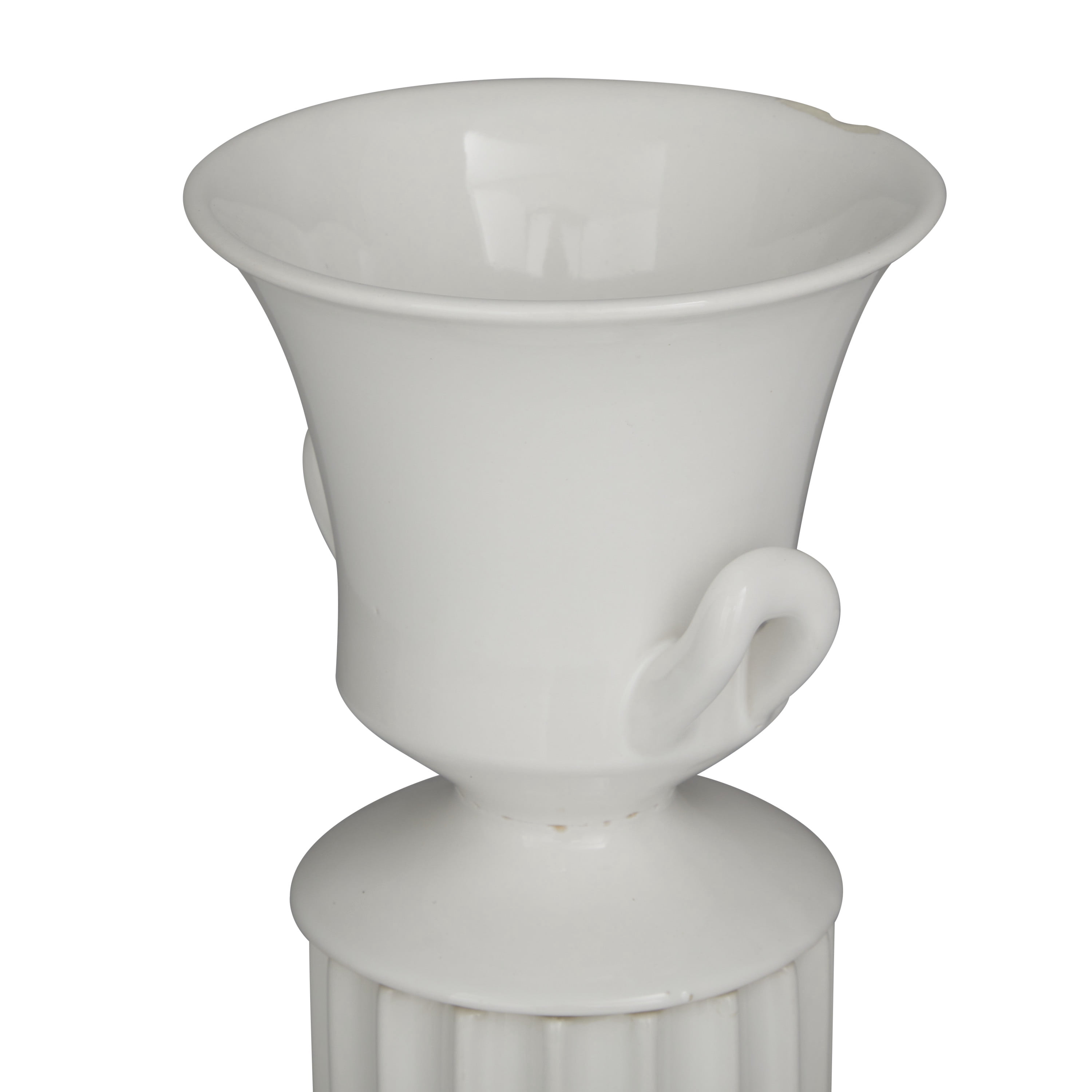 DecMode 16", 13"H Greek Inspired White Porcelain Vase, Set of 2