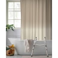 thumbnail image 2 of Split Shower Curtain for Transfer Bench, Beige Brown Ombre Fabric Shower Curtains for Bathroom, Abstract Modern Art Gradient Tub Sliding Transfer Bench Waterproof Bath Curtains 72"x84", 2 of 9