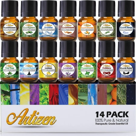 Artizen Aromatherapy Top 14 Essential Oil Set (100% PURE & NATURAL) Therapeutic Grade Essential Oils - All of Our Most Popular Scents and Best Essential Oil (Best Smelling Oils For Home)