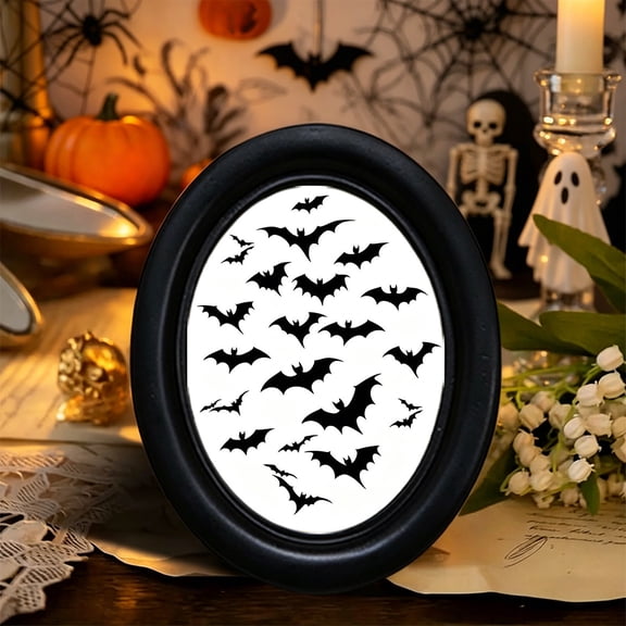 Roiihwy Halloween Wall Decor, Ghost Framed Dark Ghost Holding Candle Oval Wall Art, Spooky Halloween Oval Walls Decor, Vintage Gothic Canvas Artwork Hanging Decor