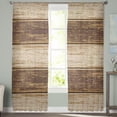 thumbnail image 4 of Brown Retro Wood Grain Rustic Sheer Voile Curtains For Bedroom Living Room Kitchen Luxury Tulle Organza Curtains Window Drapes, 4 of 7