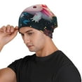 thumbnail image 3 of Xecao Whimsical Axolotl Fantasy Print Beanie Knitted Hat for Men Women, Winter Fashion Knit Cuffed Caps Unisex, 3 of 7