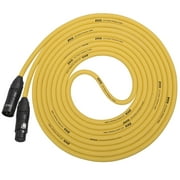 LyxPro Balanced XLR Cable Premium Series Microphone Cable, Speakers and Pro Devices Cable, 10 Feet- Yellow